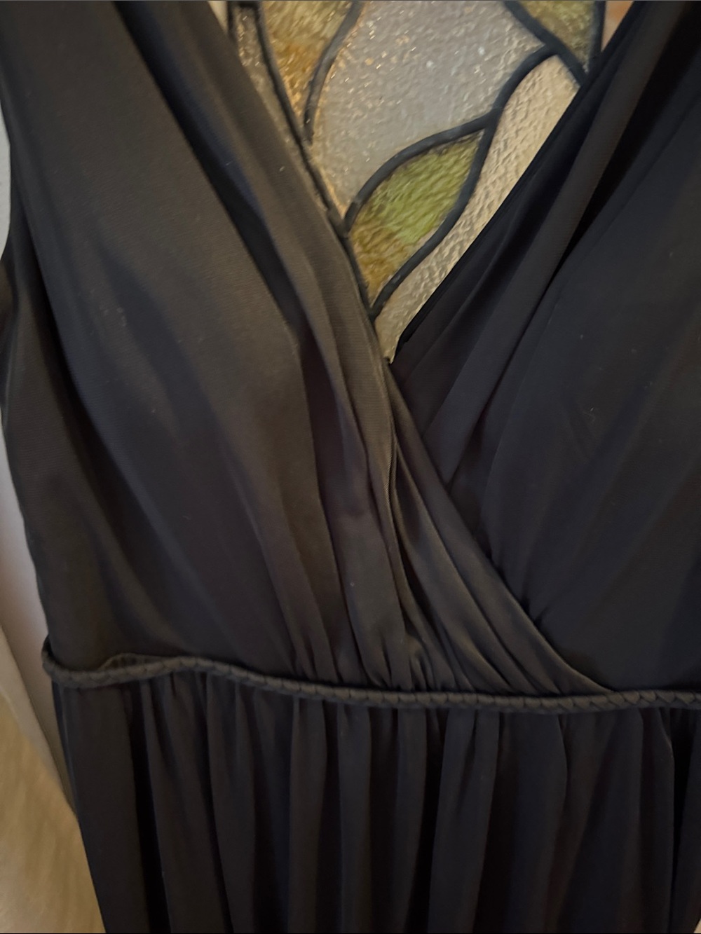 Azazie Tanicia Black V-Neck Slit Evening Gown - Picture 5 of 8